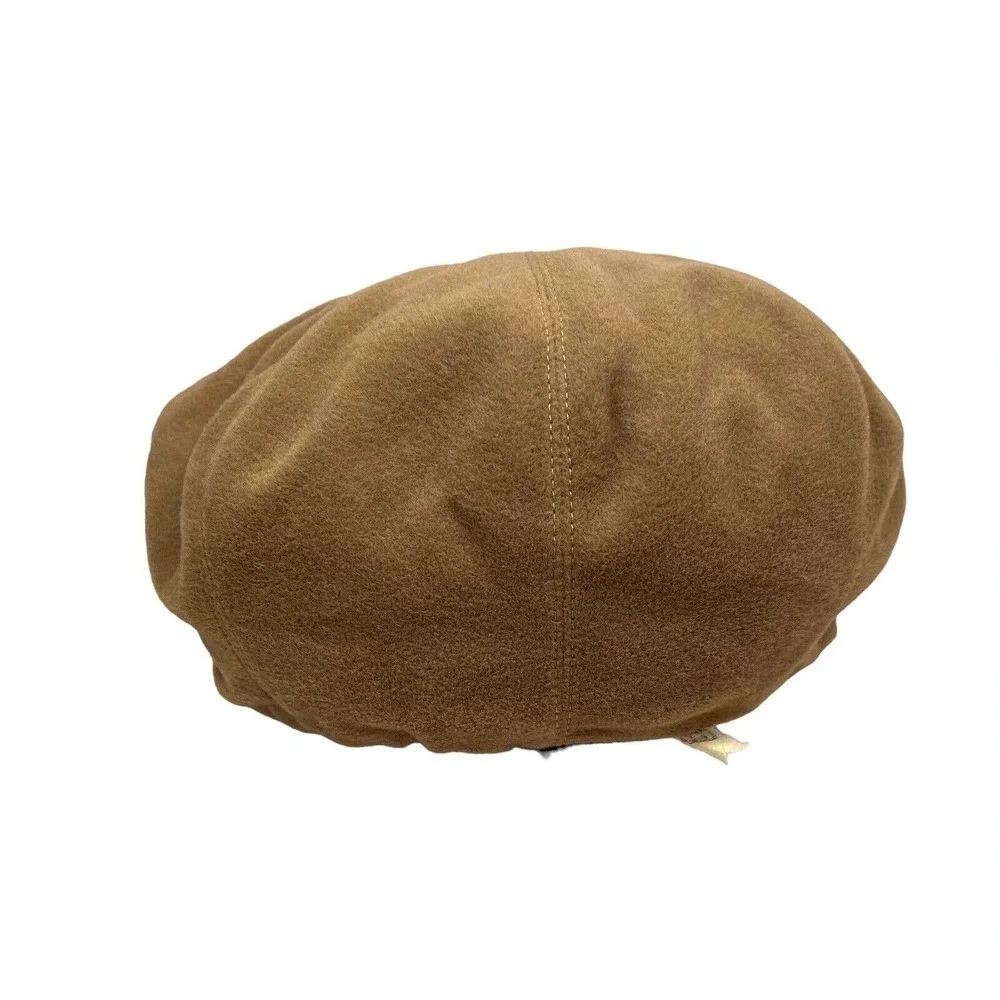 Oversize Cabbie Hat Women's Elastic Trim‎ Lined Brown Size OSFA